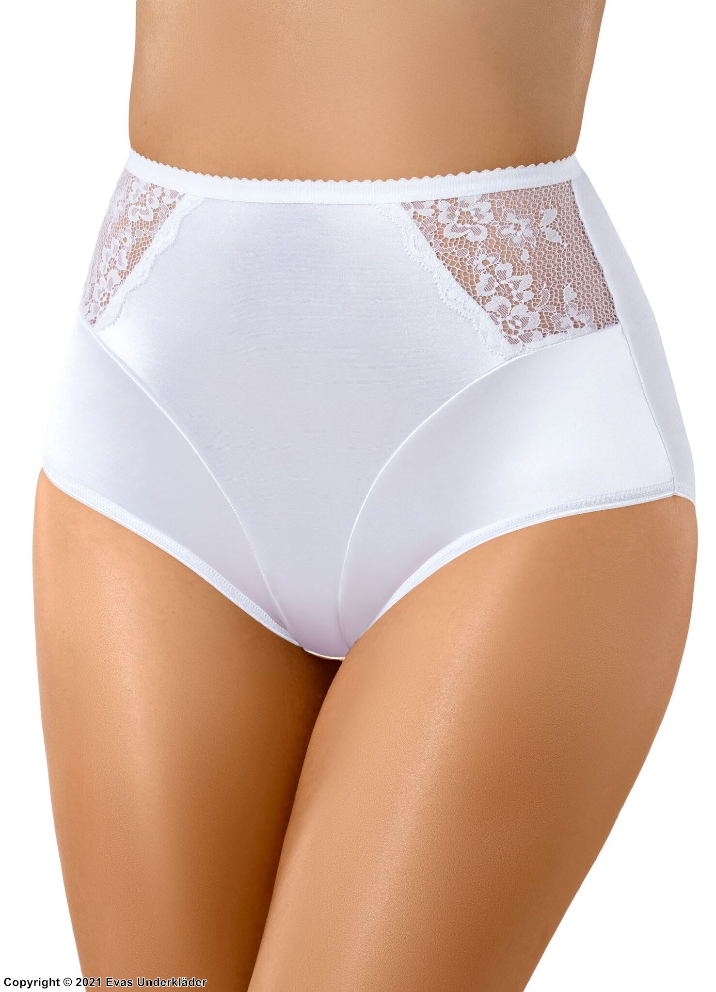 Shaping briefs, lace inlays, belly and hips control, S to 3XL